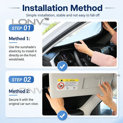 Foldable Windshield Sun Shade for Toyota Camry 2025-2027, Silver Front Window Shade with Anti-UV Heat Insulation
