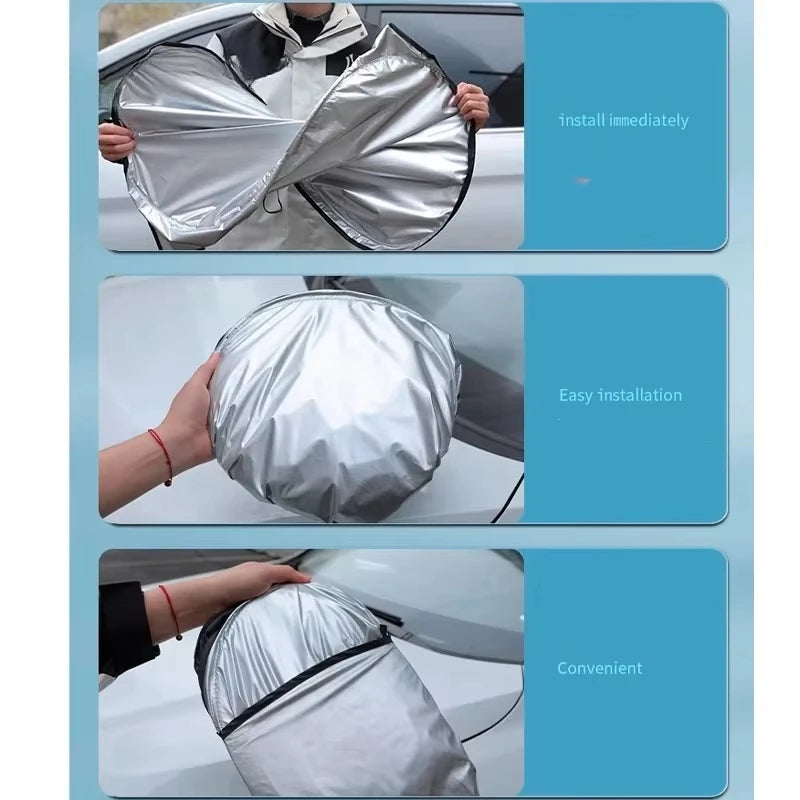 Folding the windshield sun shade into a compact circle