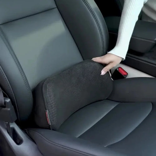 Memory Foam Lumbar Pillow for Car Seats, Curved Lower Back Support with Anti-Slip Design, for Driving and Office Chairs, 6 Colors