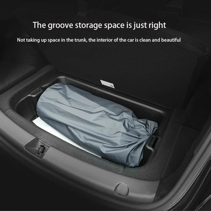 Stored mattress in the under-trunk storage space