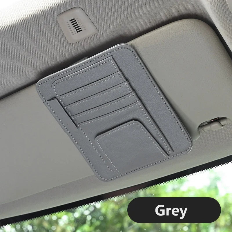 Car Sun Visor Storage Pouch — Elastic-Band Card & Cash Holder