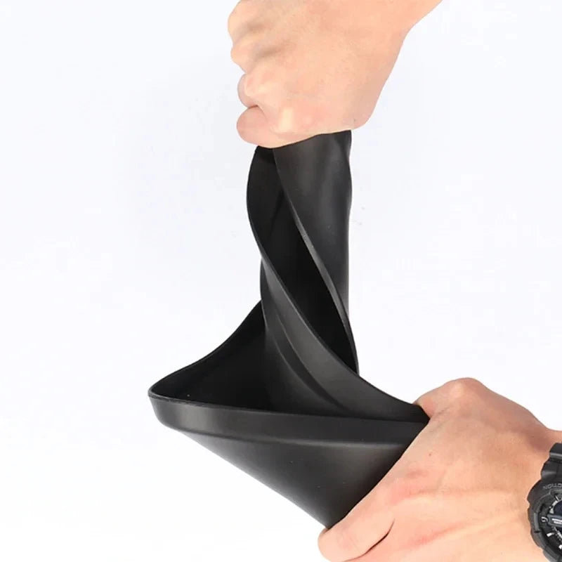 Flexible mud flap bending by hand