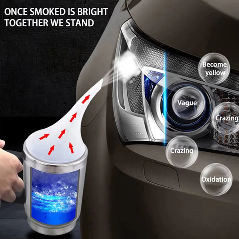 Headlight Restoration Kit with Vapor Cup, Restores Yellow and Cloudy Headlights, Includes Polymer Liquid and Sandpaper, 100 ml or 200 ml