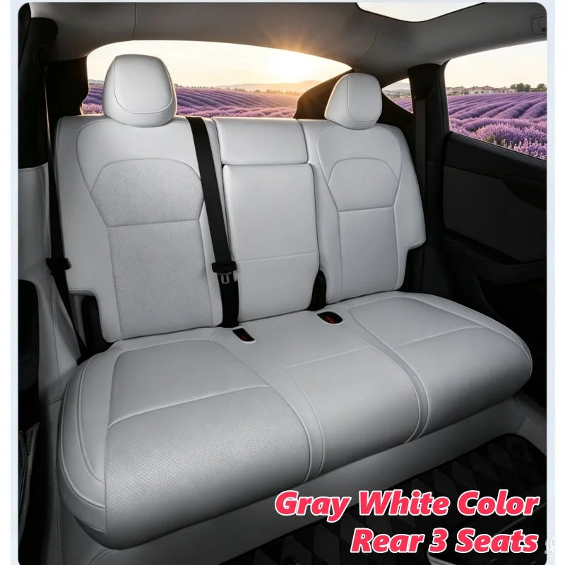Full-Wrap Seat Covers for Tesla Model Y Juniper and Model 3 Highland 2024-2026, Front or Rear Half Set with Armrest Cover