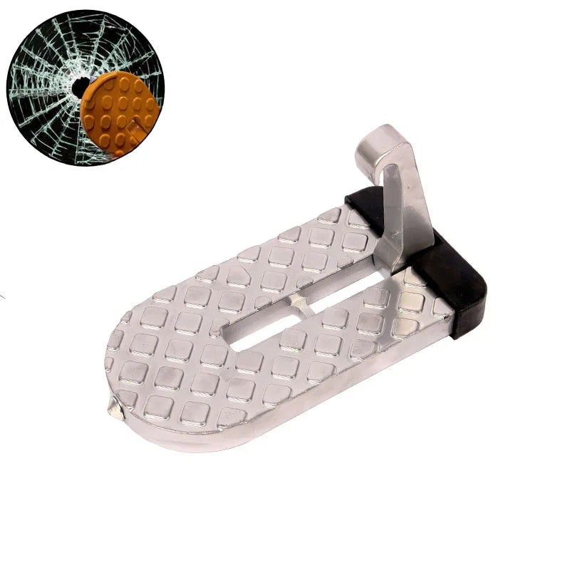 Foldable Car Door Latch Step for Roof Rack Access, Aluminum Alloy Foot Pedal with Anti-Slip Surface, Silver, Black or Orange