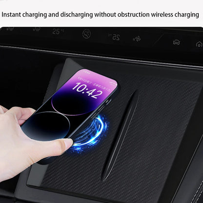 Thick Silicone Charging Pad Mat for Tesla Model 3 Highland 2024-2026 and Model Y Juniper 2025-2026, Anti-Slip Strips, 4 Colors Including Pink