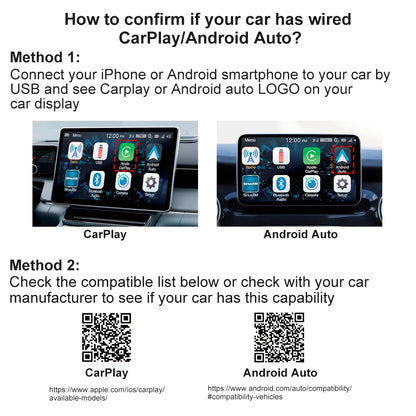 Wired to Wireless CarPlay and Android Auto Adapter, Automatic Mode Switching, for Cars with Factory Wired CarPlay or Android Auto