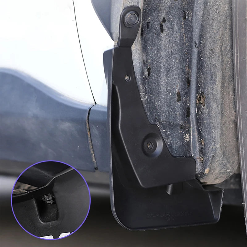 Mud Flaps for Toyota RAV4 2019-2025 (XA50) Including Hybrid, Set of 4 Black ABS Splash Guards