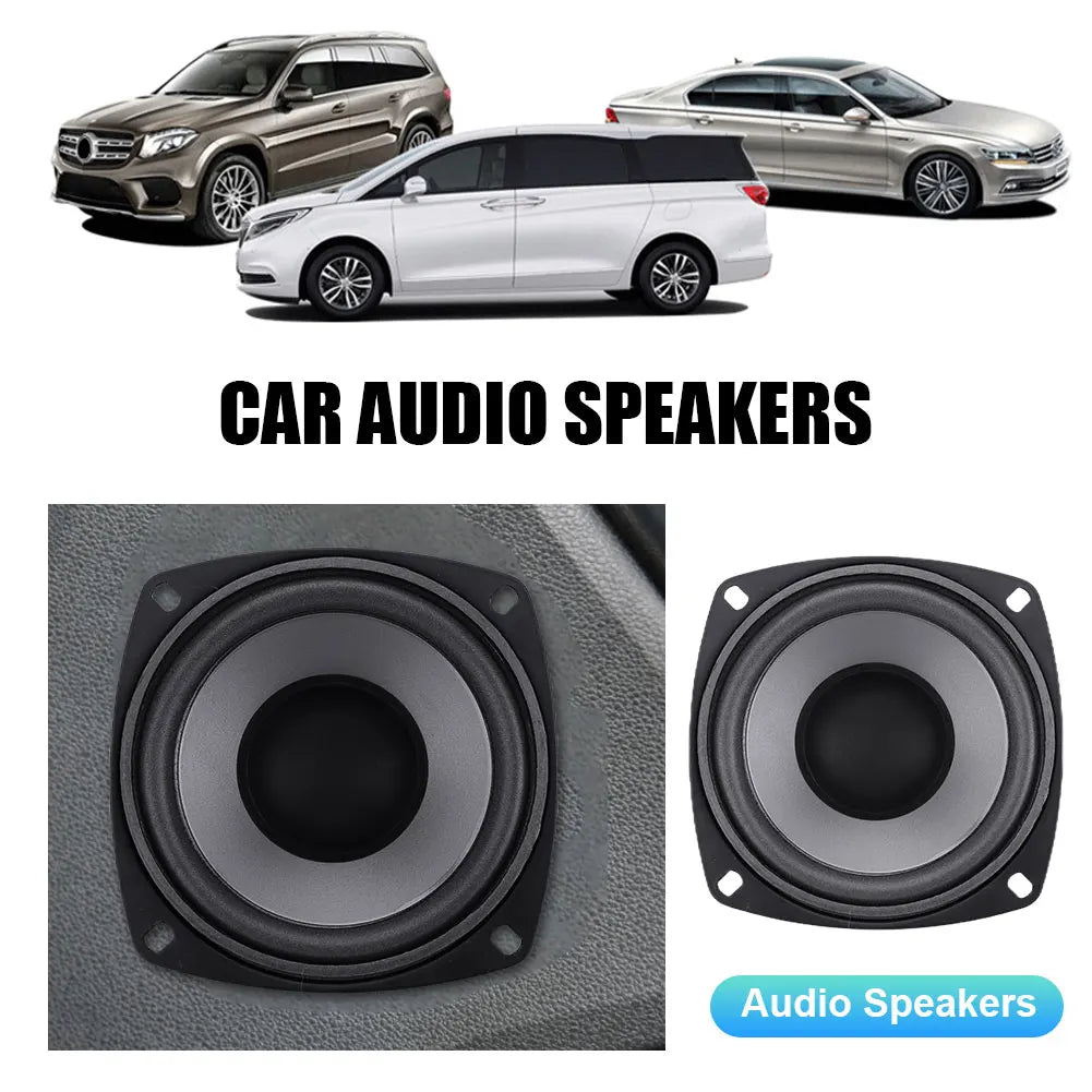 Car audio speakers shown with minivans