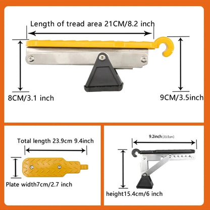 Car Door Latch Step Board for Roof Access, Foldable Aluminum Alloy Foot Pedal Hooks onto U-Shaped Door Latch, 3 Styles