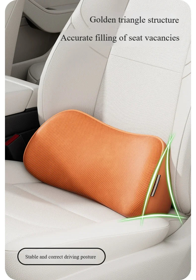 Memory Foam Lumbar Pillow for Car Seats, Curved Lower Back Support with Anti-Slip Design, for Driving and Office Chairs, 6 Colors
