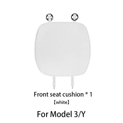 Ice Silk Seat Cushions for Tesla Model 3 and Model Y, Breathable Knit Front or Rear Seat Pads, Black or White