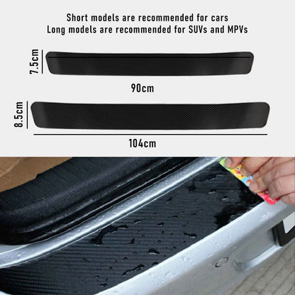 Rear Bumper Protector Sticker, Self-Adhesive 3D Carbon Fiber Film Trunk Sill Guard, 35 or 41 Inch for Cars, SUVs and Minivans