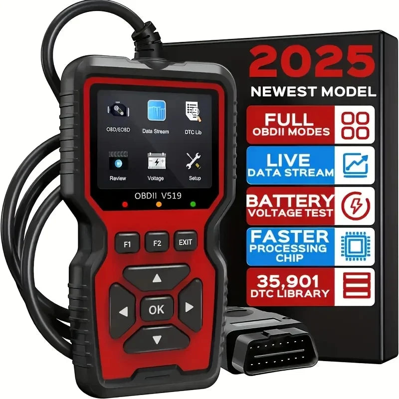 OBD2 scanner with full OBD2 functions, live data, battery test and code library