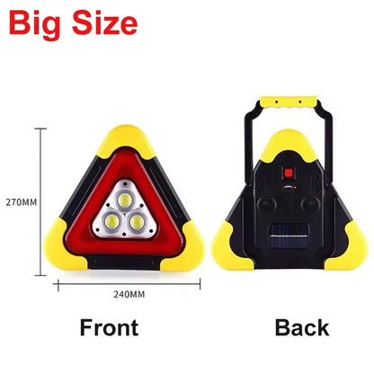 3 in 1 Solar Warning Triangle Light, Emergency Roadside Triangle with LED Flashlight, Camping Lamp and 6400 mAh Power Bank