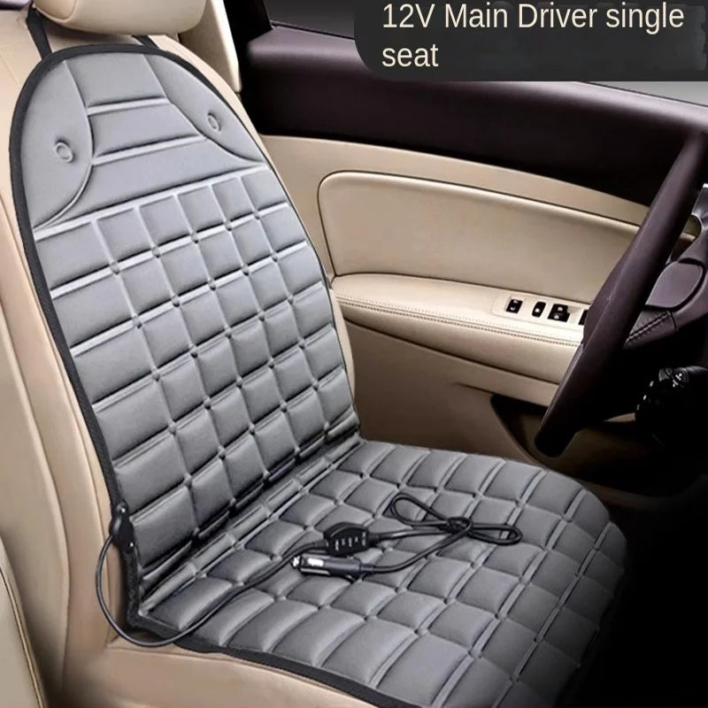 12V Heated Car Seat Cushion, Quick Heating Electric Seat Warmer Pad, 37 x 18 in (94 x 46.5 cm), Gray or Black