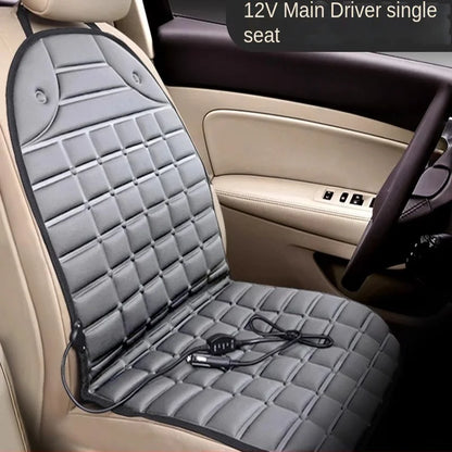 12V Heated Car Seat Cushion, Quick Heating Electric Seat Warmer Pad, 37 x 18 in (94 x 46.5 cm), Gray or Black