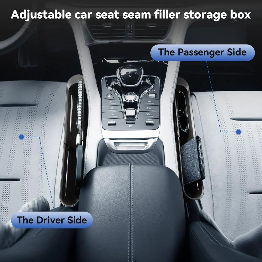 Universal Car Seat Gap Filler — Push-Pull Console Side Organizer