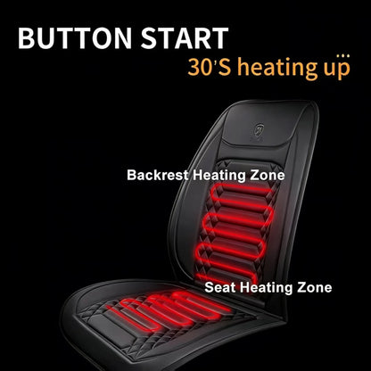 12V Heated Car Seat Cover with 50-Minute Auto-Off Timer, Universal Seat Warmer Cushion with Fast Warm-Up, 1 or 2 Pack
