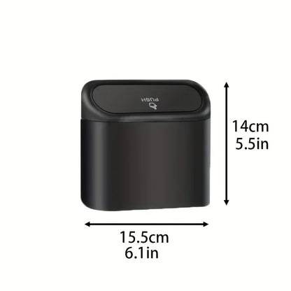 Mini Car Trash Can with Lid and Garbage Bags, Leak-Proof Small Bin for Door Pockets, Consoles and Desks, 4 Colors