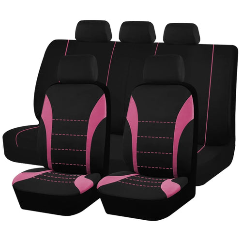 Universal Car Seat Covers, Padded Polyester, Front Pair or Full 5 Seat Set for Cars, SUVs and Trucks, 7 Colors