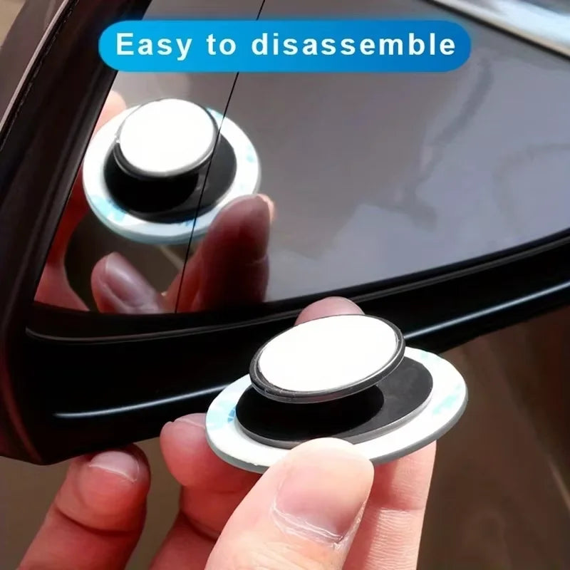 Adjustable Round Blind Spot Mirrors, Pair, Wide Angle Convex Mirrors with 360 Degree Rotation for Reversing and Lane Changes, 3 Styles