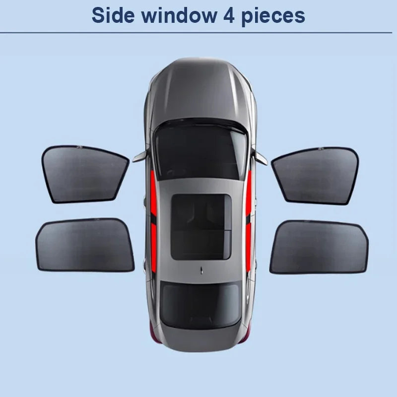 Side Window Sun Shades for Hyundai Tucson 2022-2026 (NX4), Black Magnetic Mesh, Pairs or 3-, 4- and 7-Piece Sets