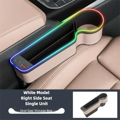 LED Car Seat Gap Filler with Fast Charger — 7-Color Ambient Light