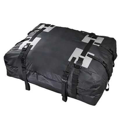 Rooftop Cargo Carrier Bag, 15 cu ft Waterproof 600D Oxford Roof Bag with 10 Straps, Foldable, Optional Anti Slip Mat