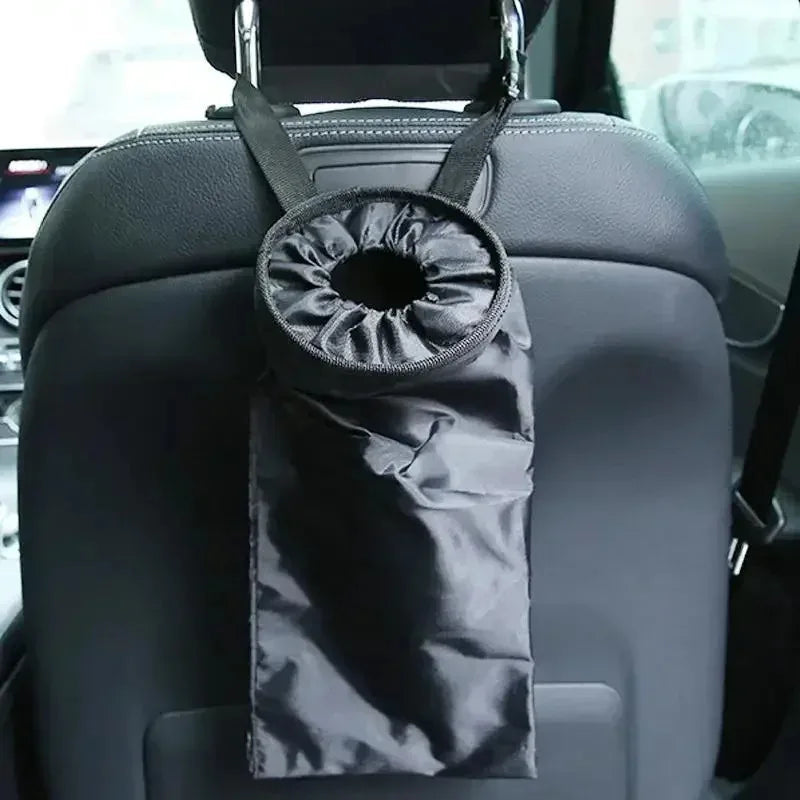 Hanging Car Trash Bag for the Headrest, Leak Resistant Oxford Cloth Litter Bin for the Back Seat, Reusable