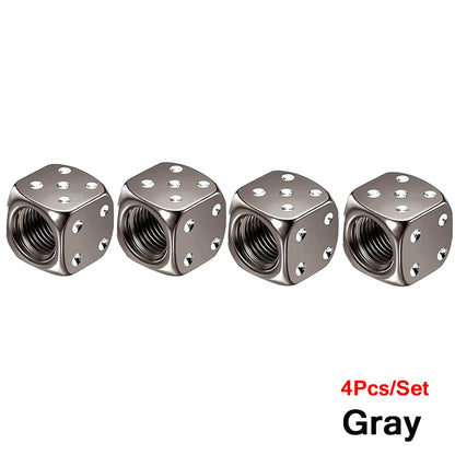 Dice Tire Valve Stem Caps, Dustproof Valve Covers for Cars, Trucks, Motorcycles and Bikes, 4 or 8 Pack, 11 Colors
