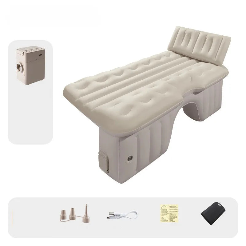 Beige pongee air mattress with accessories
