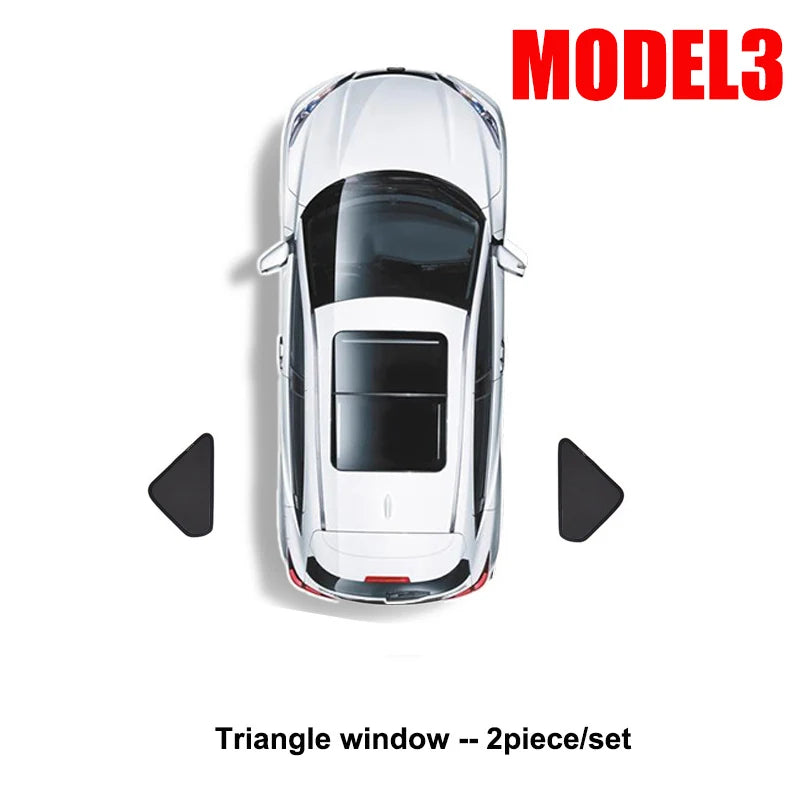 Privacy Window Shade Set for Tesla Model 3 and Model Y 2021-2026, Suction Cup Side Shades, Front and Rear Windshield Shades, 1 to 8 Pieces