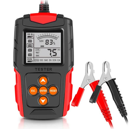 12V and 24V Car Battery Tester with LCD Display, Digital Battery Analyzer with Cranking and Charging Test, 3 to 200Ah