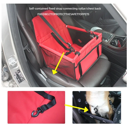 Foldable Pet Car Seat Basket and Travel Bag for Dogs and Cats, Stable Structure, Polyester, 9 Color Options
