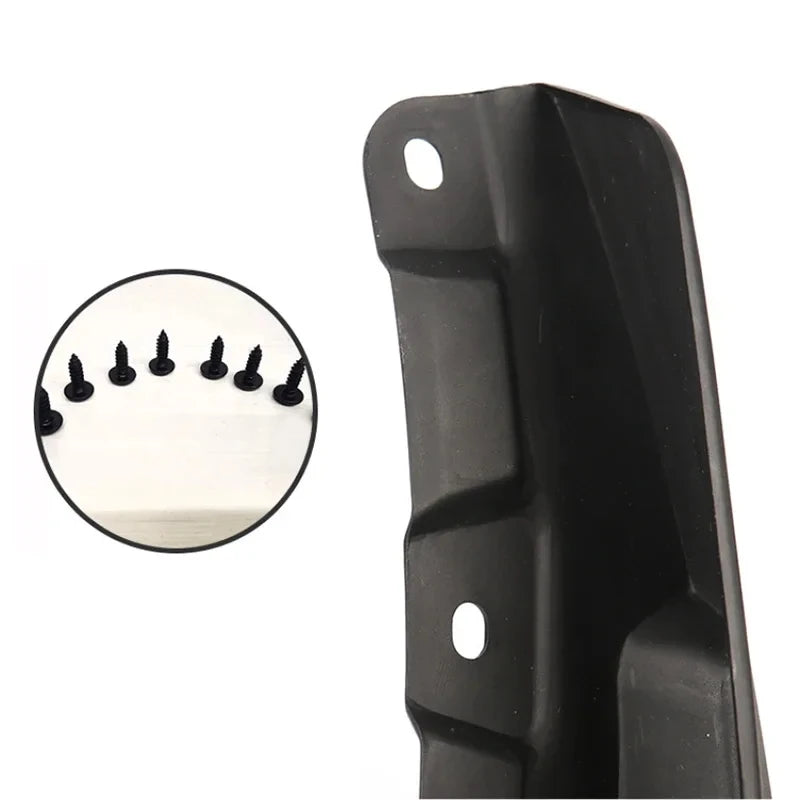 Mud flap with mounting screws