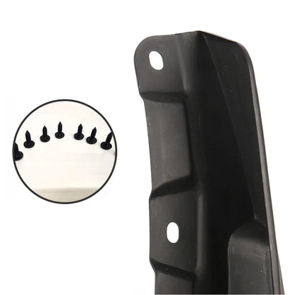 Mud flap with mounting screws