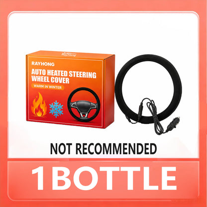 Heated Steering Wheel Cover for 14.5 to 15 Inch Wheels, 12V Plush Steering Wheel Warmer with Cigarette Lighter Plug, 1, 3, 5 or 10 Pack