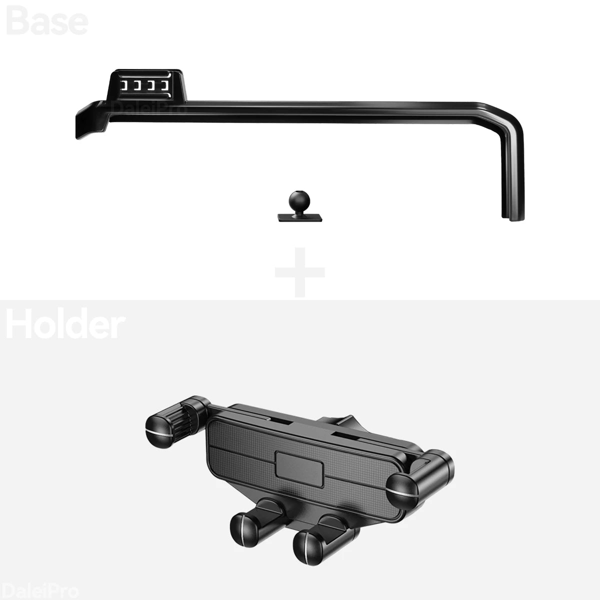 Screen Phone Mount for Jeep Wrangler 2024-2027 (JL), Clip-On Screen Base with 17 mm Ball, Gravity Holder or Wireless Charging Holder