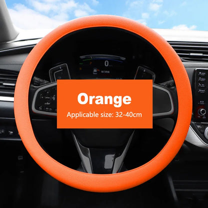 Orange silicone steering wheel cover