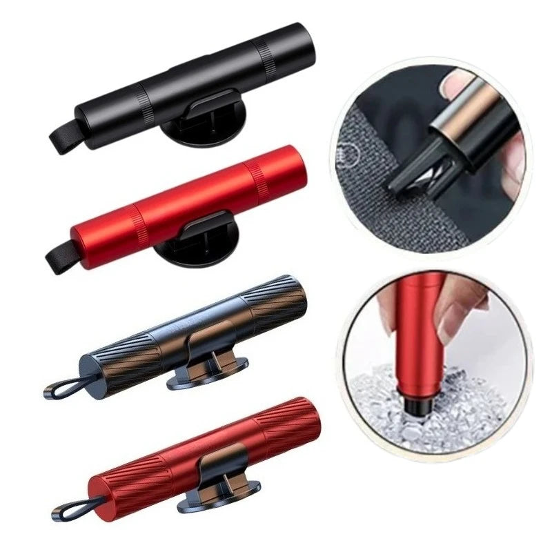 2 in 1 Car Safety Hammer with Seat Belt Cutter, Tungsten Steel Window Breaker and Emergency Escape Tool, 2 Styles, Red or Black