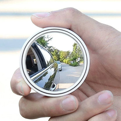 Round Blind Spot Mirrors, 2 Pack, 2 Inch HD Glass Convex Mirrors with 360 Degree Swivel, Stick-On for Car Side Mirrors
