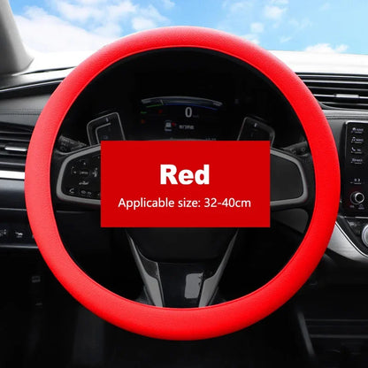 Red silicone steering wheel cover