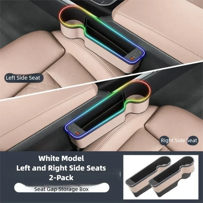 LED Car Seat Gap Filler with 56W Fast Charger — 7-Color Ambient Light