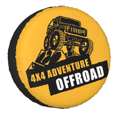 Spare Tire Cover for Jeep Wrangler, 4x4 Mountain PU Leather, No Camera Hole, 14 to 18 in, 20 Lettered Designs
