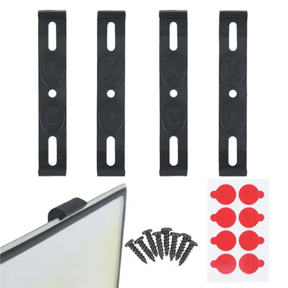 Brackets, screws and adhesive pads in the set