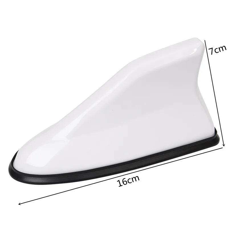 Universal Shark Fin Roof Antenna with Built-In AM/FM Cable, No Drilling Install, Carbon Fiber Look and Solid Colors