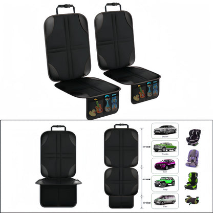 Car Seat Protector for Child Car Seats and Pets, Non-Slip 600D Oxford Back Seat Cover with Storage Pockets, 1 or 2 Pack
