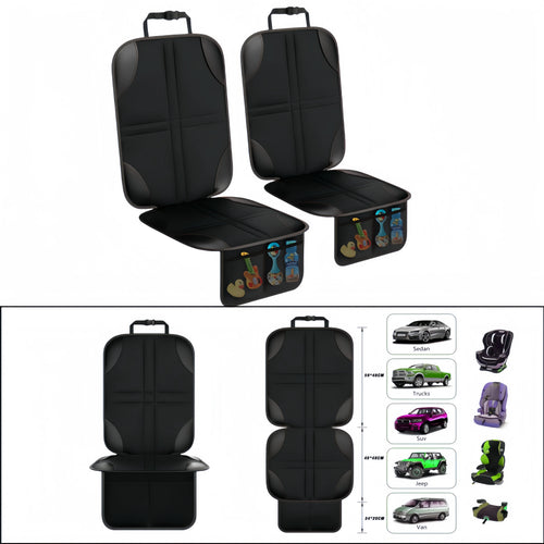Car Seat Protector for Child Car Seats and Pets, Non-Slip 600D Oxford Back Seat Cover with Storage Pockets, 1 or 2 Pack
