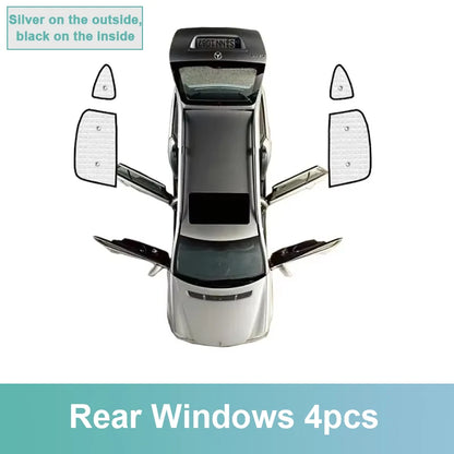 Full Coverage Sunshade Set for Hyundai Tucson 2022-2024 (NX4), Reflective Aluminum Foil for Windshield, Windows and Sunroof